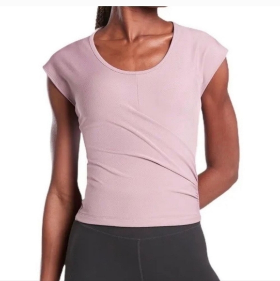 Athleta Bayview Fitted Tank with Front Wrap Ruching Detail in Mauve - Size XS - Picture 1 of 6